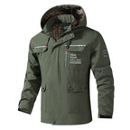 Hooded Windbreaker Jacket Front Zip Pockets