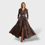 Plaid Maxi Shirt Dress Long Sleeve