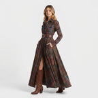Plaid Maxi Shirt Dress Long Sleeve