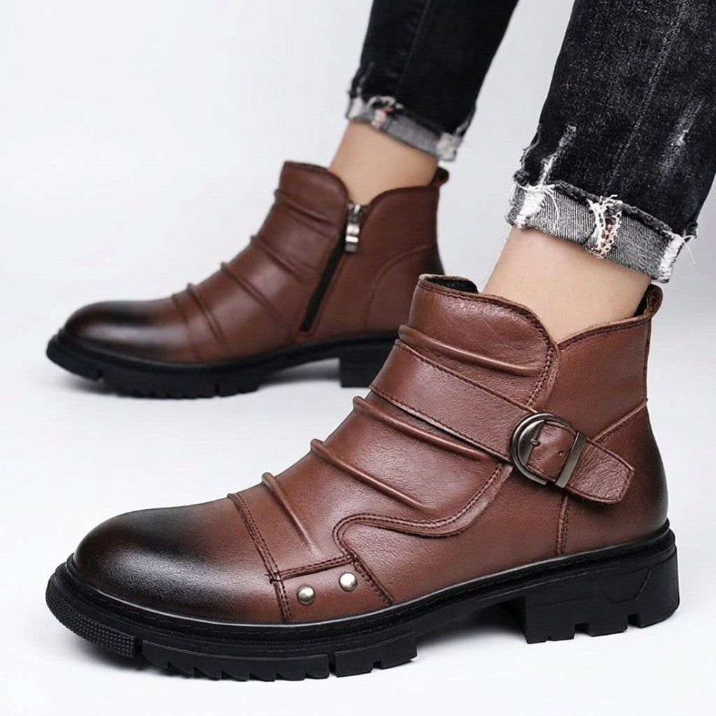 Low Heel Biker Boots