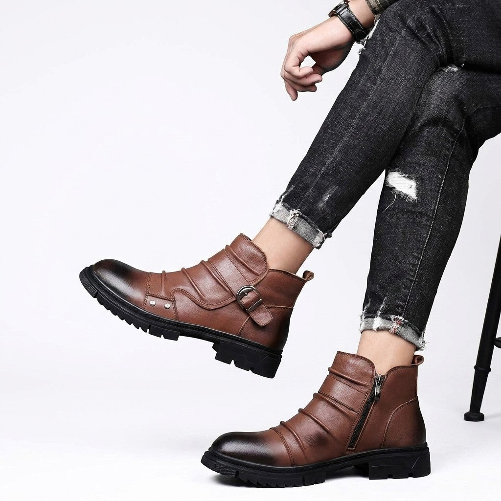 Low Heel Biker Boots