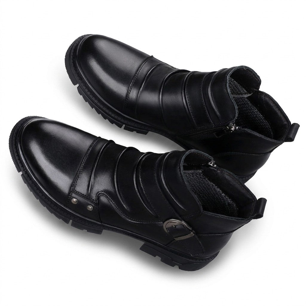 Low Heel Biker Boots