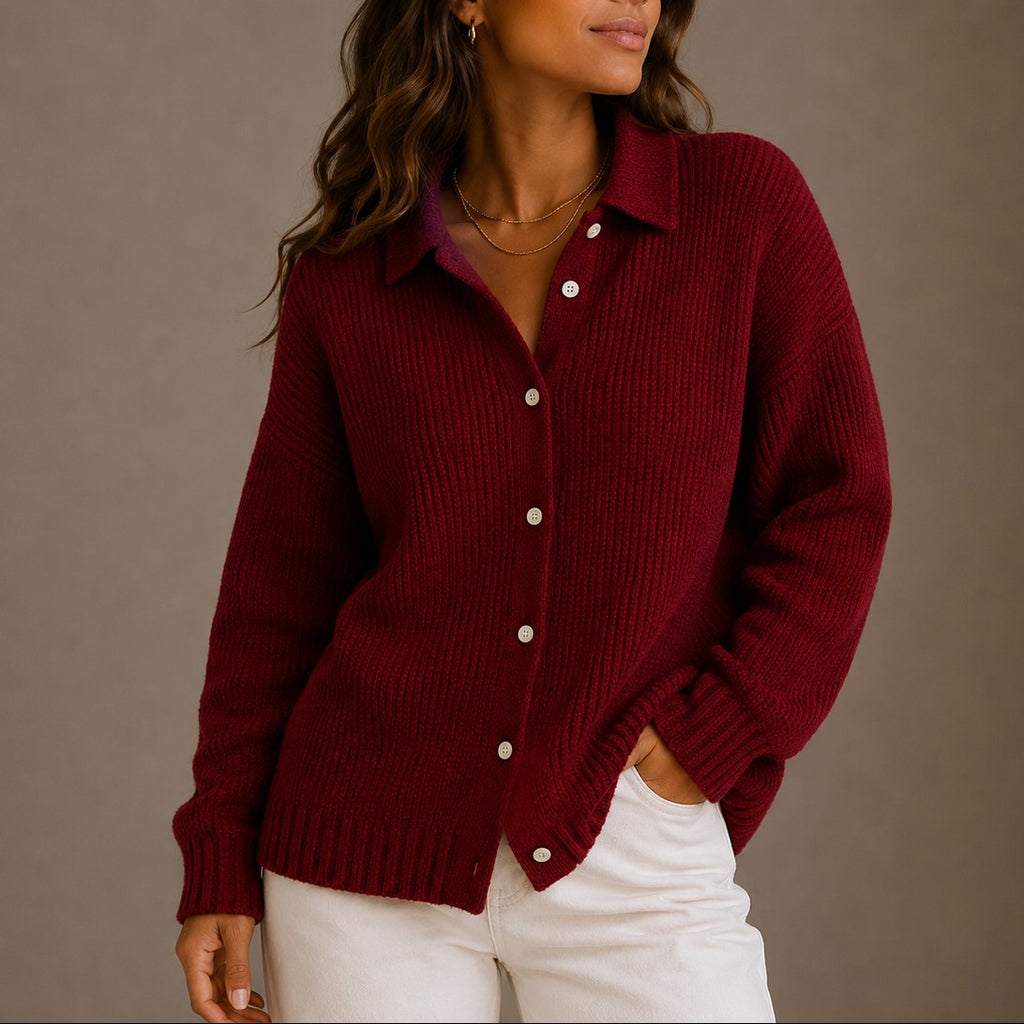 Cardigan en maille à col