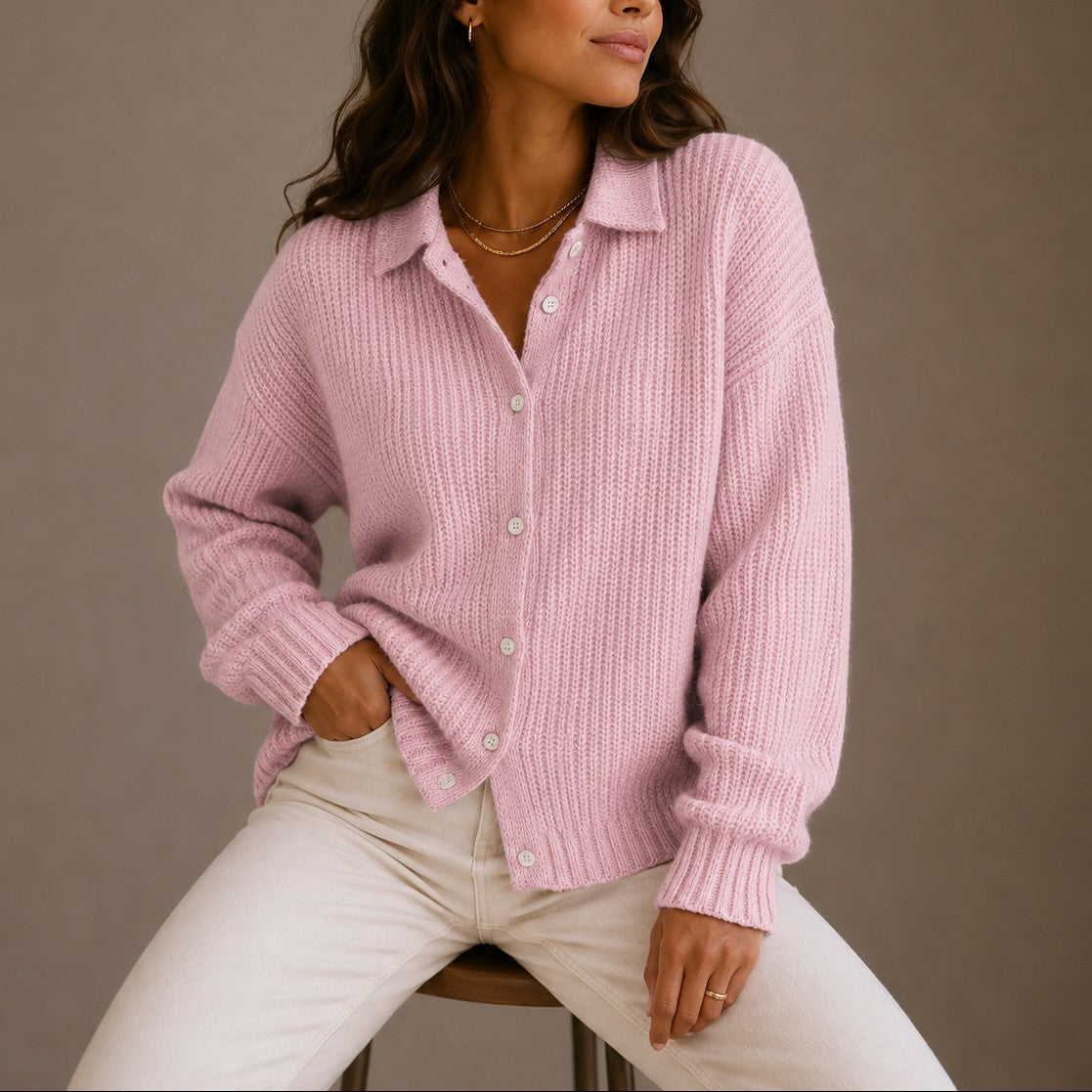 Collared Knit Cardigan
