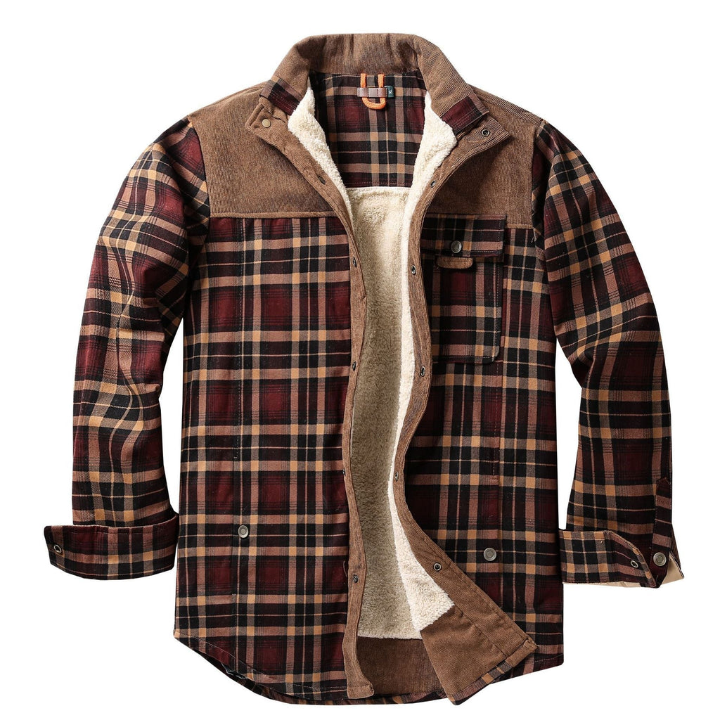 Sherpa Lined Flannel Shacket Chest Pocket