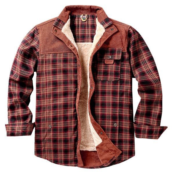 Sherpa Lined Flannel Shacket Chest Pocket