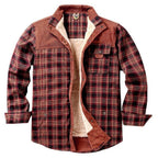Sherpa Lined Flannel Shacket Chest Pocket
