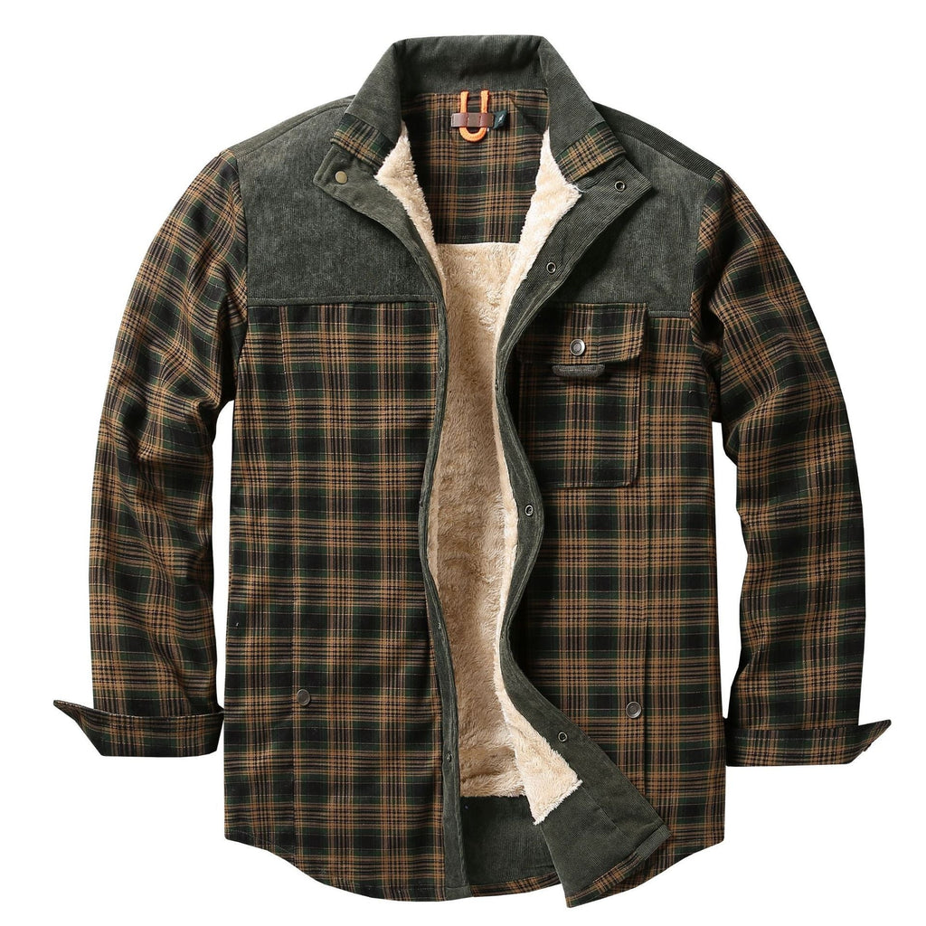 Sherpa Lined Flannel Shacket Chest Pocket