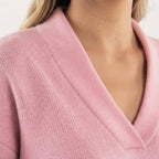 V Neck Wrap Sweater Ribbed Cuffs