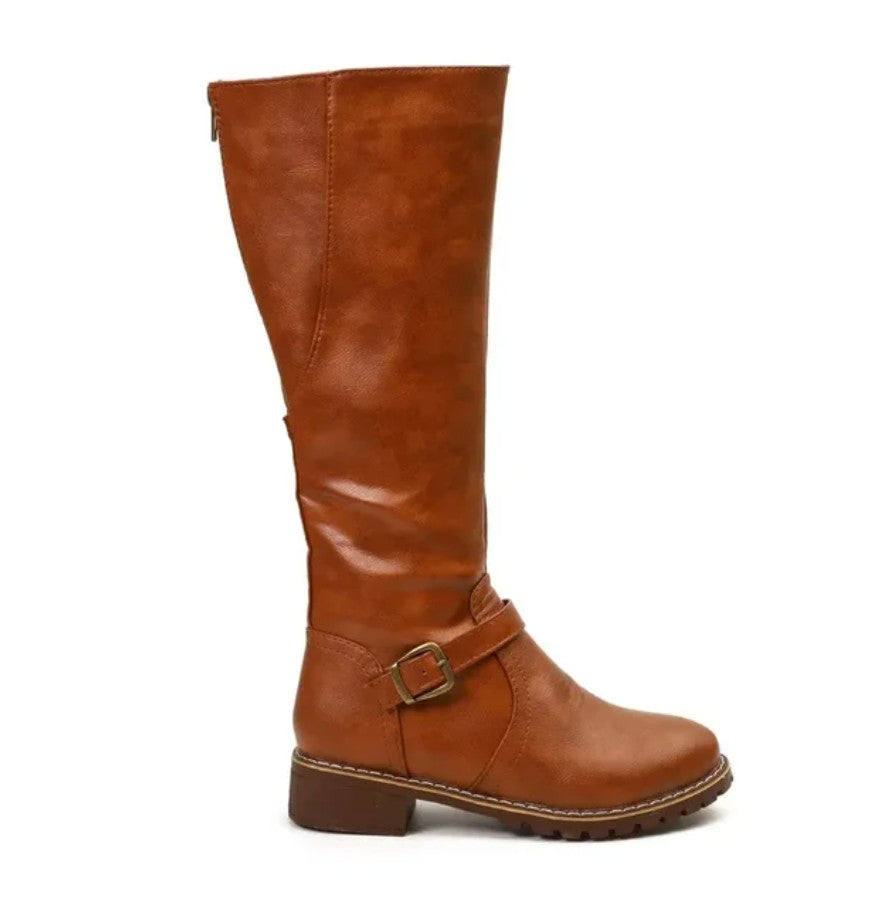 Block Heel Knee High Boots