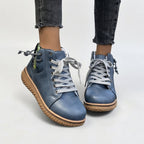 Lace Up Combat Ankle Boots Round Toe