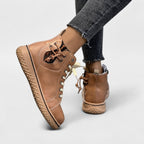 Lace Up Combat Ankle Boots Round Toe