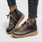 Lace Up Combat Ankle Boots Round Toe