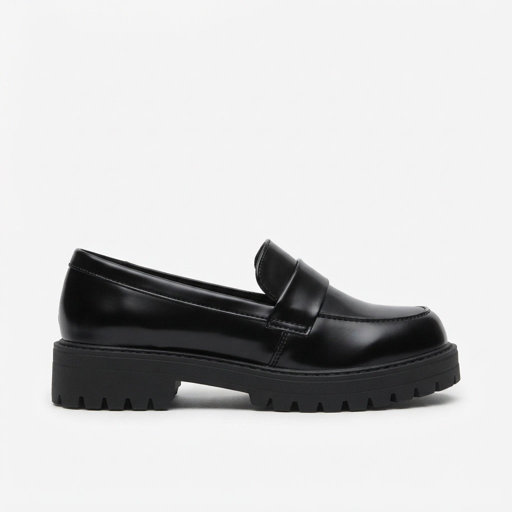 Chunky Platform Loafers Lug Sole