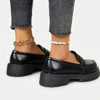 Chunky Platform Loafers Lug Sole