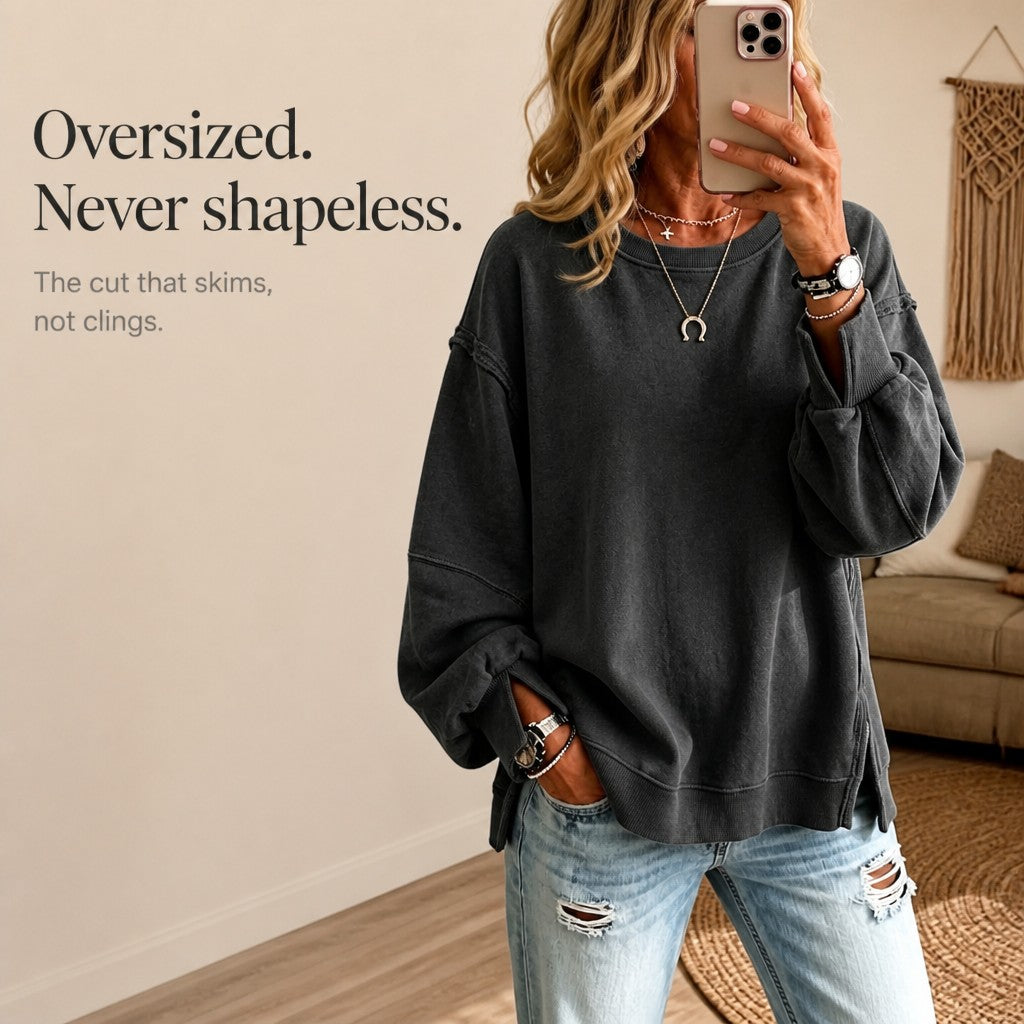 Sudadera extragrande de cuello redondo