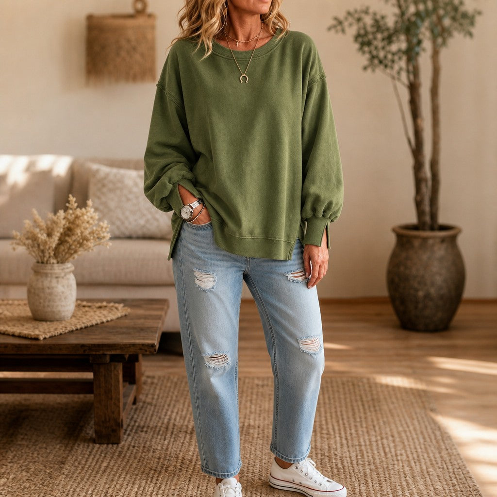 Crew Neck Oversized Sweatshirt