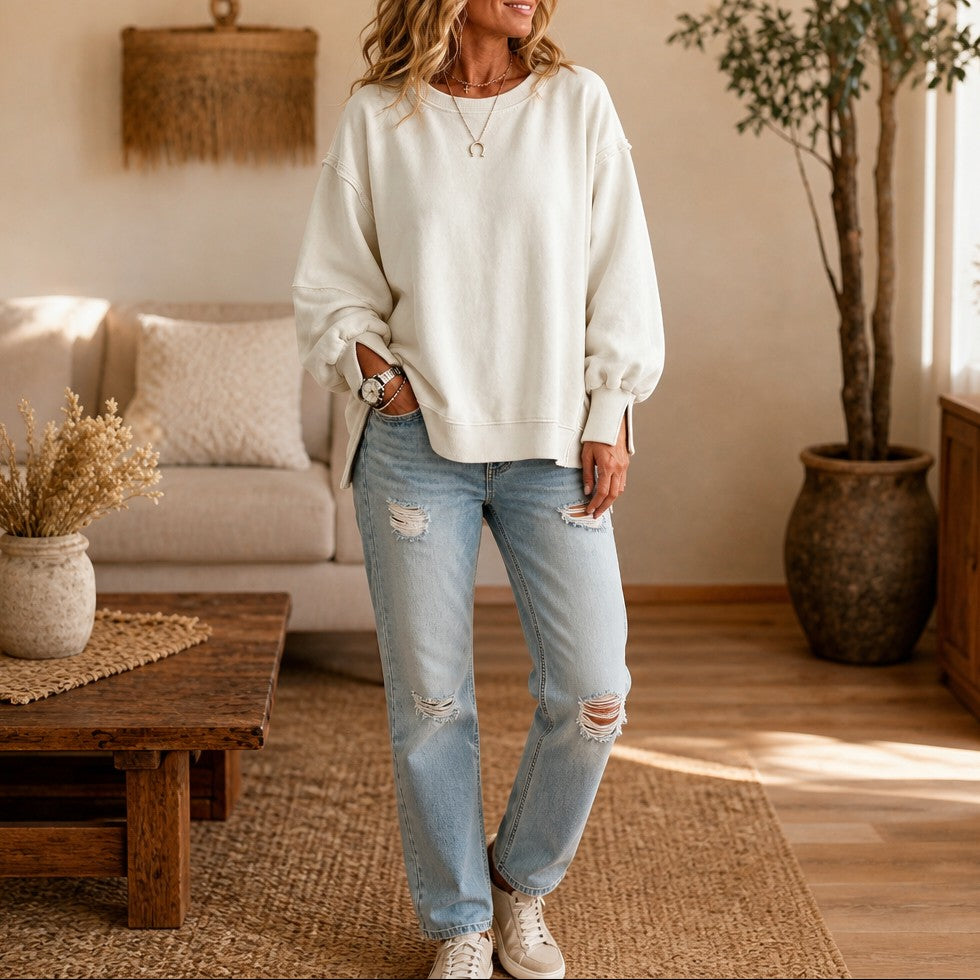 Crew Neck Oversized Sweatshirt