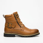 Botas de Combate con Cordones y Cremallera Lateral
