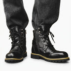 Botas de Combate con Cordones y Cremallera Lateral