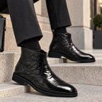Botines Brogue Wingtip con Cremallera Lateral