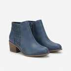 Bottines à talon carré avec découpes et fermeture éclair latérale