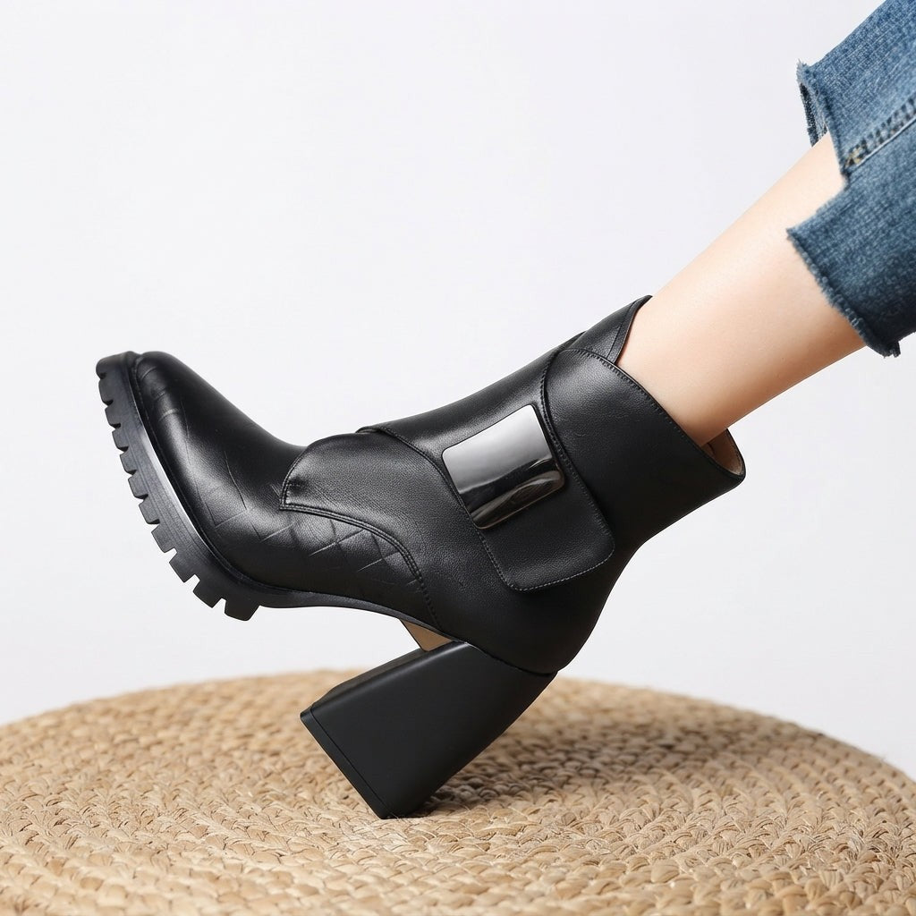 Bottines à talon carré