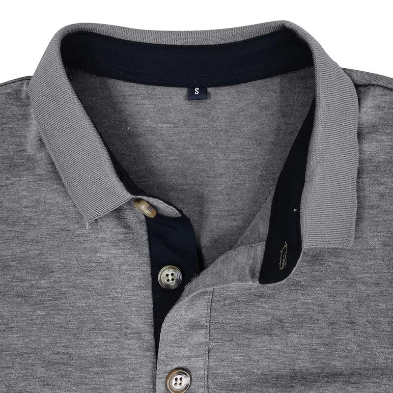 Long Sleeve Polo Shirt Chest Pocket