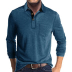 Long Sleeve Polo Shirt Chest Pocket