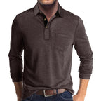 Long Sleeve Polo Shirt Chest Pocket
