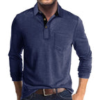 Long Sleeve Polo Shirt Chest Pocket