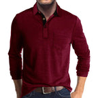 Long Sleeve Polo Shirt Chest Pocket