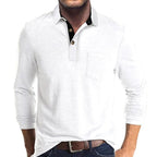 Long Sleeve Polo Shirt Chest Pocket
