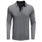 Long Sleeve Polo Shirt Chest Pocket