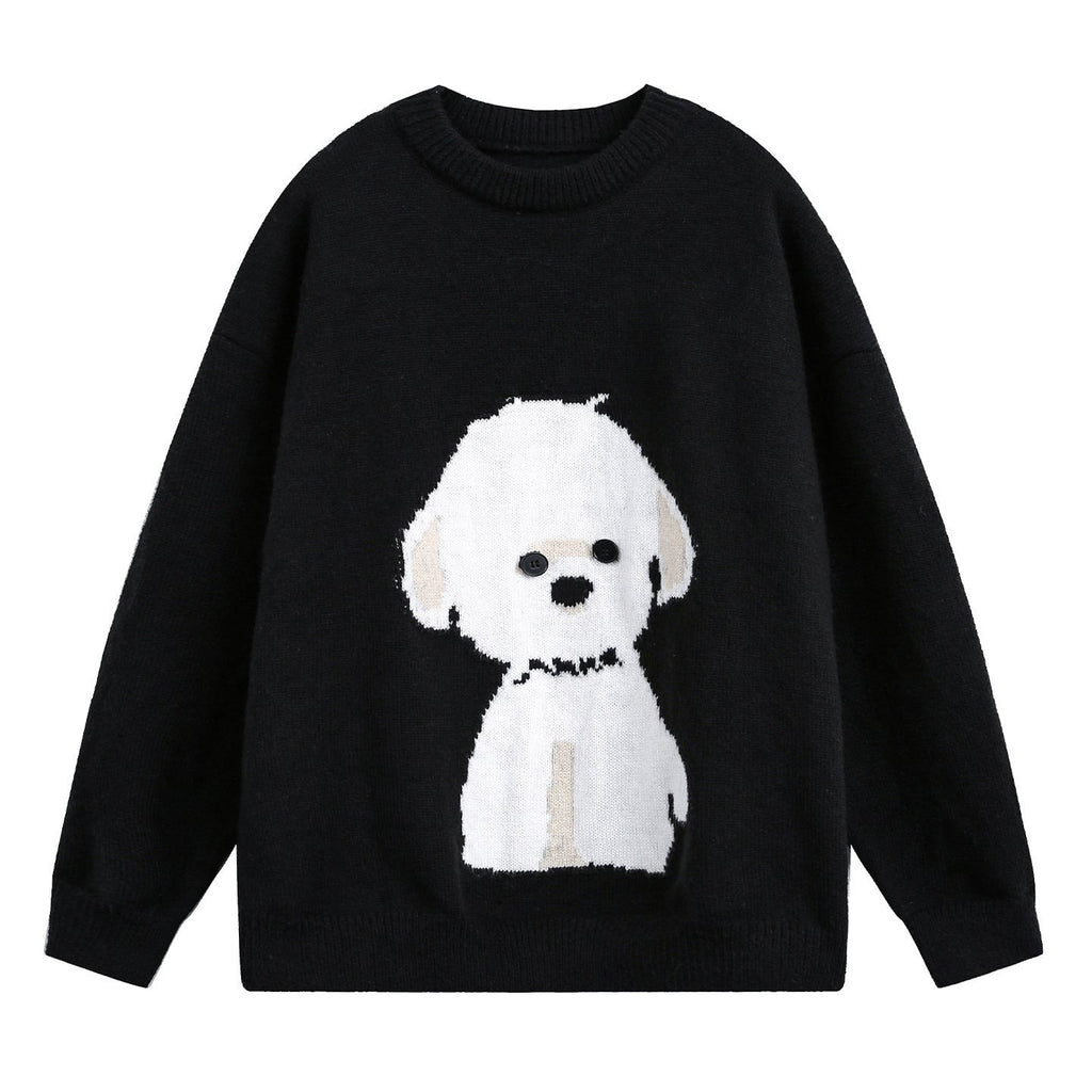 Jersey Oversized de cuello redondo con gráfico de perro