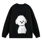 Jersey Oversized de cuello redondo con gráfico de perro