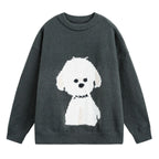 Jersey Oversized de cuello redondo con gráfico de perro