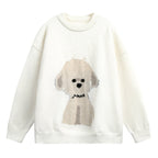 Jersey Oversized de cuello redondo con gráfico de perro