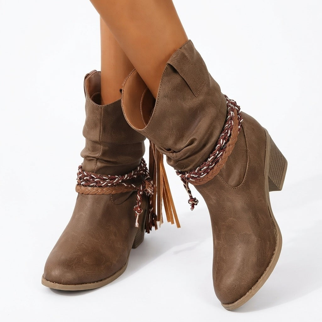 Slouch Ankle Boots Block Heel