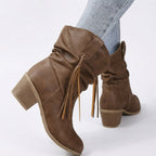 Slouch Ankle Boots Block Heel