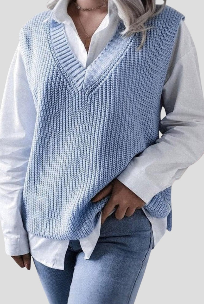 Sweater Vest V Neck Knit Oversized