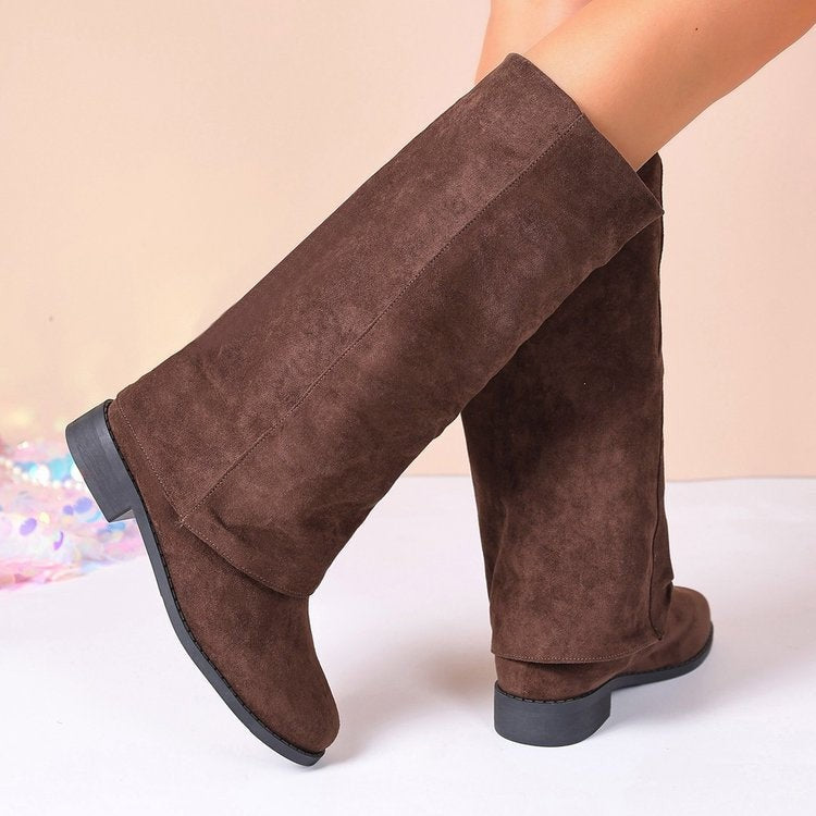 Calf Length Flat Boots
