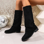 Calf Length Flat Boots