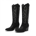 Cowboy Western Boots Embroidered Knee High