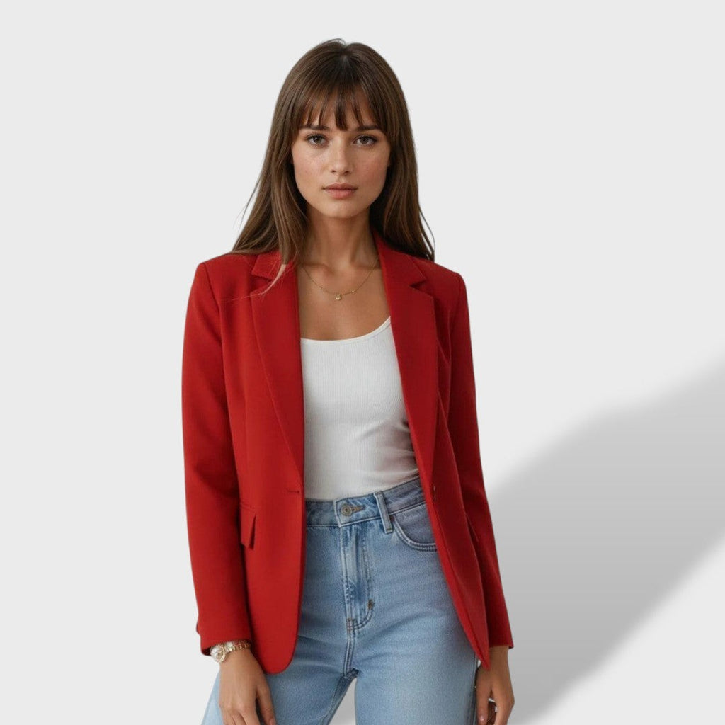 Open Front Blazer Single Button Lapel