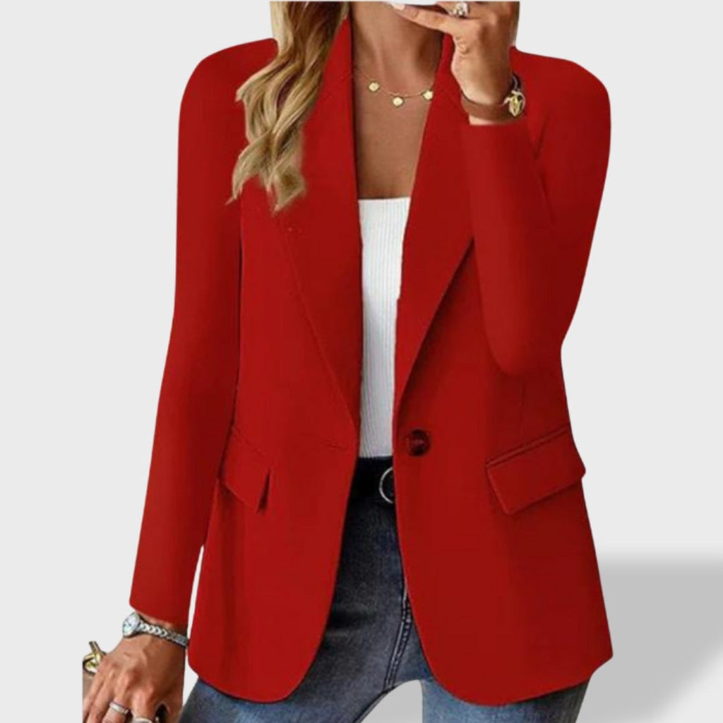 Open Front Blazer Single Button Lapel