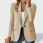 Open Front Blazer Single Button Lapel