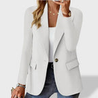 Open Front Blazer Single Button Lapel