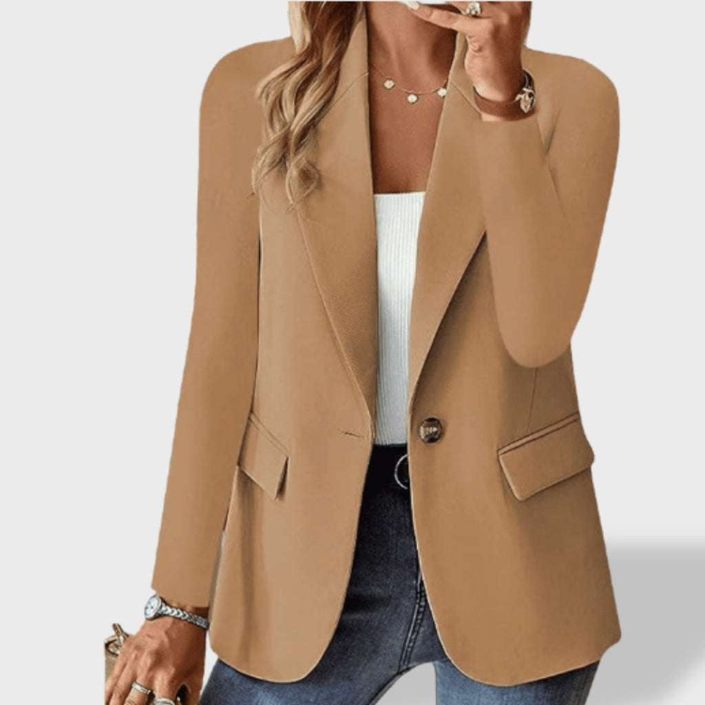 Open Front Blazer Single Button Lapel