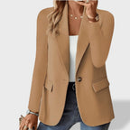 Open Front Blazer Single Button Lapel